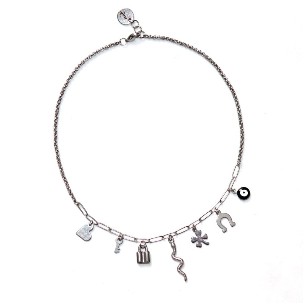 Collar Charms Plata - bisutería artesanal de Katarsis