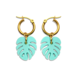 Pendientes Hoja Tropical Turquesa TZzcSZ