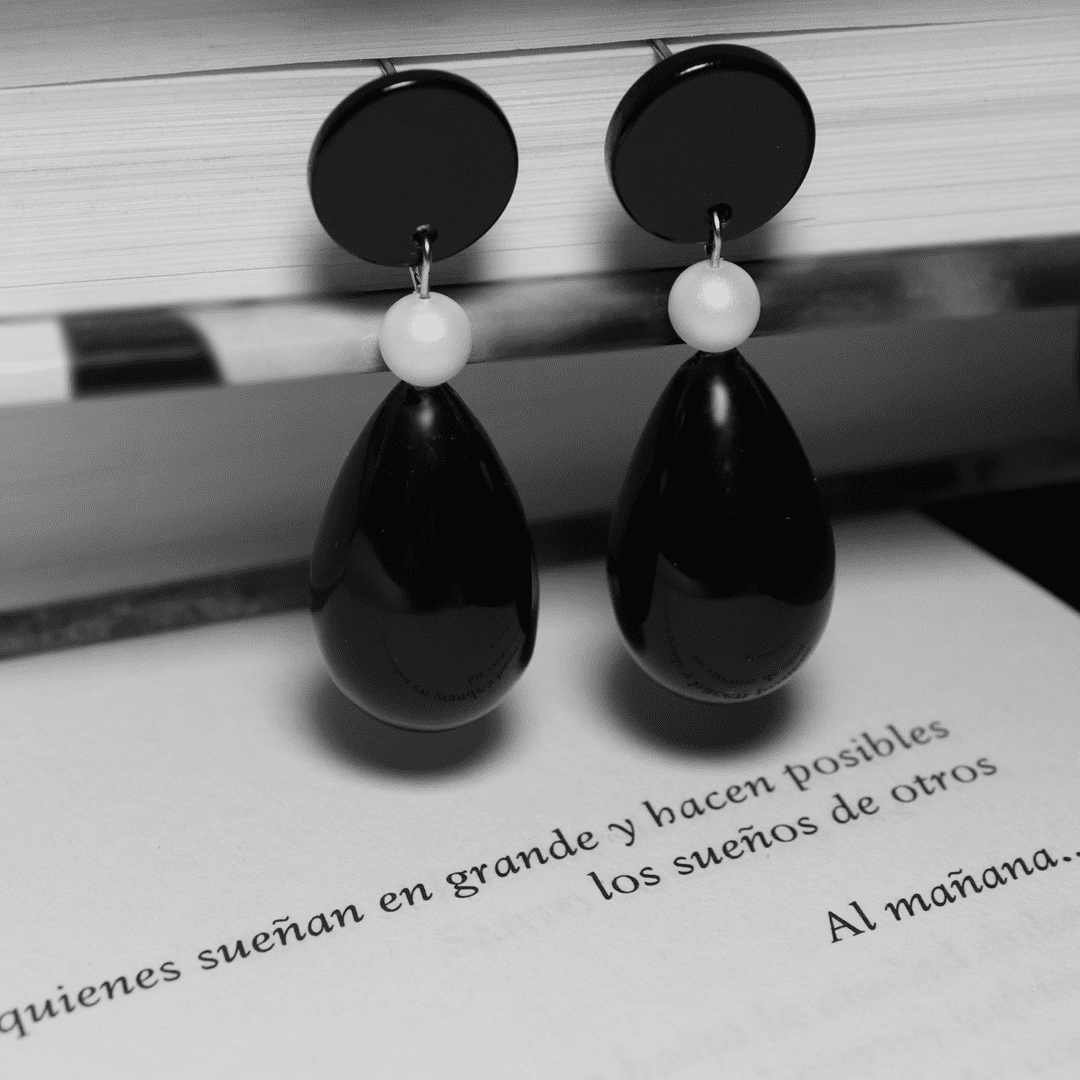 Pendintes lagrima2 Pendientes Lagrimas Negras - detalle 3 - bisutería artesanal Katarsis