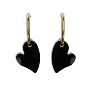 Pendientes corazón negro