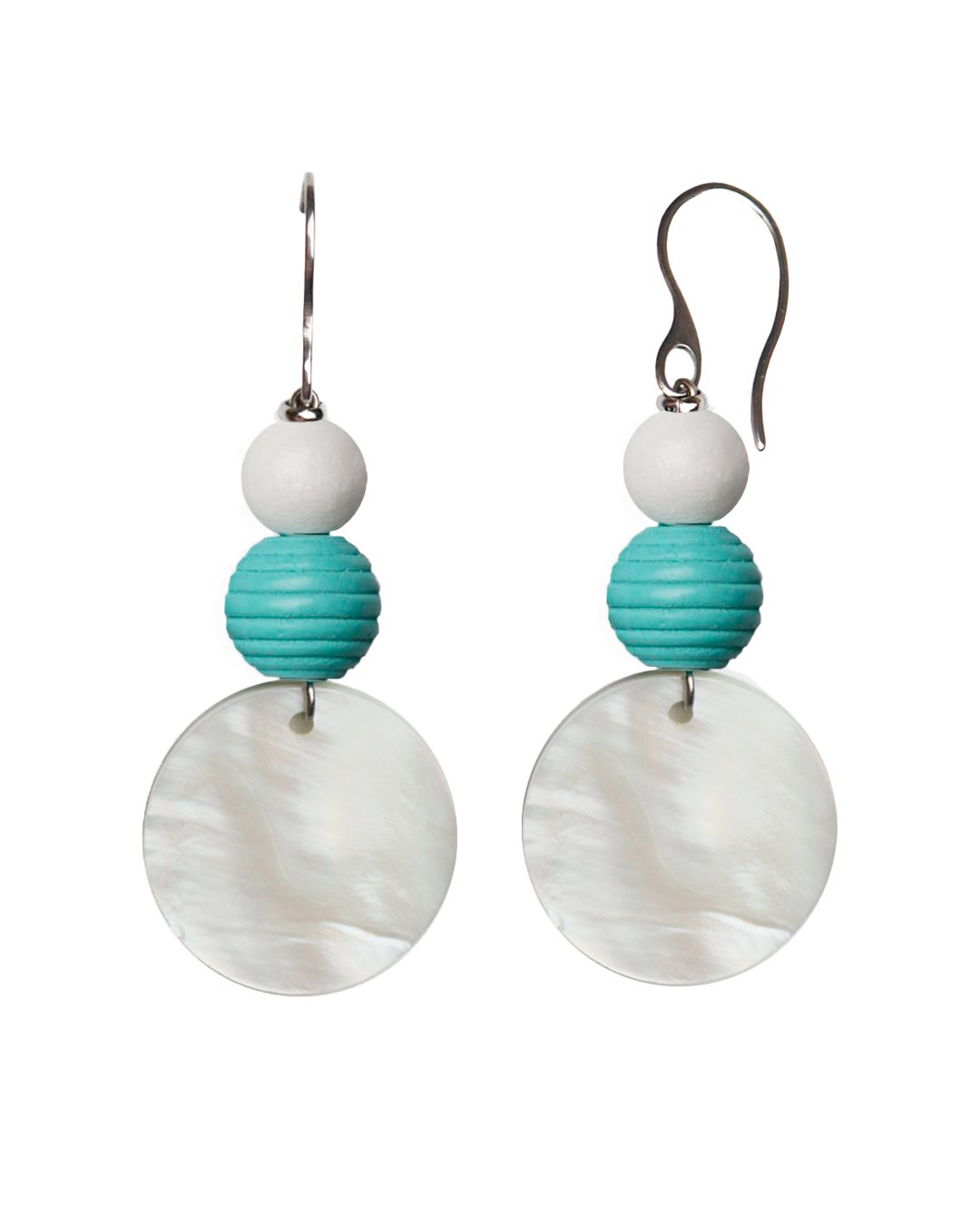 Pendientes-blancos Pendientes Bianka - bisutería artesanal de Katarsis